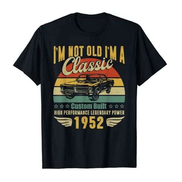 

men's t-shirts 71th birthday-present for men dad retro vintage 1952 birthday t-shirt 71 years old clothes father's day grandpa gra, White;black
