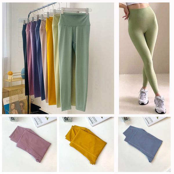 

designers yoga leggings womens high waist align sports gym wear elastic legging fitness lady overall full tights workout running, Black