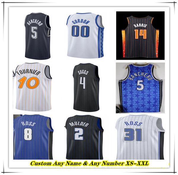 

Printed Paolo Banchero Basketball Jersey Jalen Suggs Franz Wagner Cole Anthony Moritz Wagner Markelle Fultz Wendell Carter Jr. Hardaway Mcgrady MAGICS City Edition, Man blue