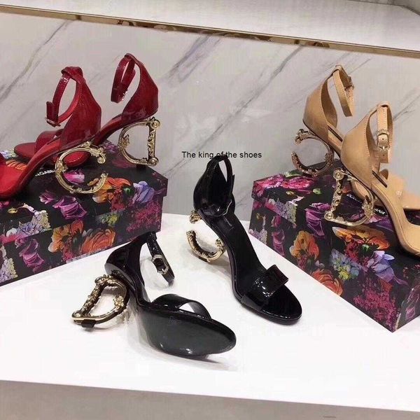 

new custom sandal dg-high heels for women's leather lettering and sandals for wedding parties in 2022 31-34, Black