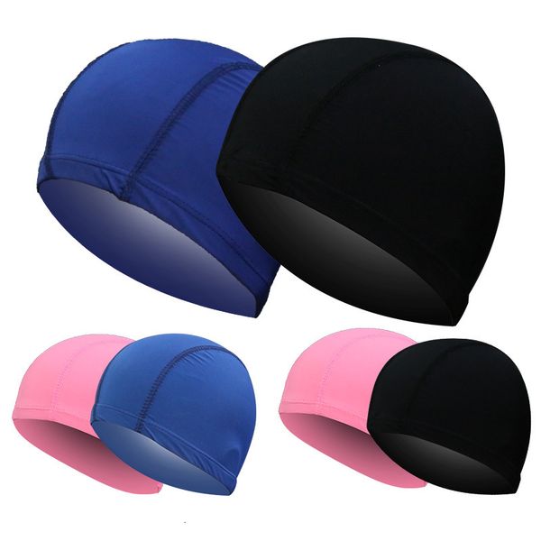

swimming caps size swimming caps for men women elastic nylon ear protection long hair swimming pool hat ultrathin bathing caps 230411