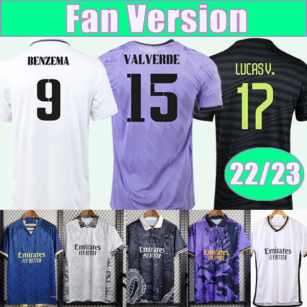

22 23 hazard modric mens soccer jerseys asensio kroos benzema marcelo bale home white away 3rd footall shirt short sleeve uniform, Black;yellow