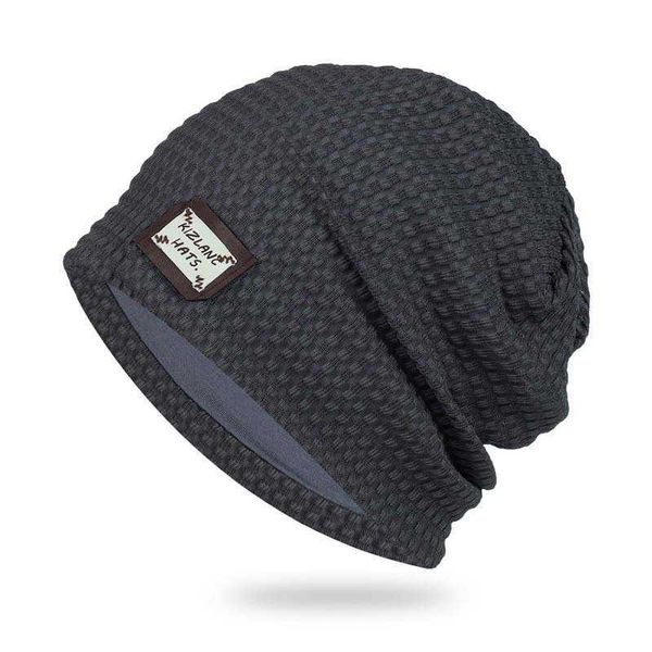 

hbp spring and summer hat men's thin pullover hat loose elastic stacked hat breathable baotou hat cross border wholesale headband hat, Blue;gray