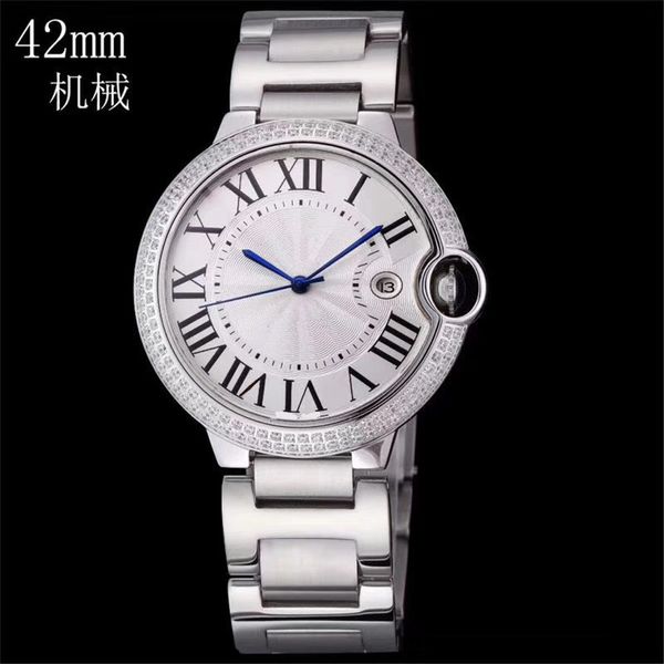 

men fashion watch classic square design stainless steel mens watches automatic movement glide sweep move wristwatches clock a29, Slivery;brown
