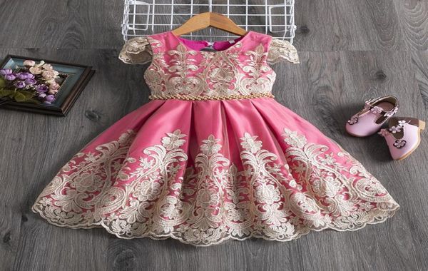 

2021 girls palace style embroidery dress dress net gauze tutu cute princess dress children vestidos2402498, Red;yellow