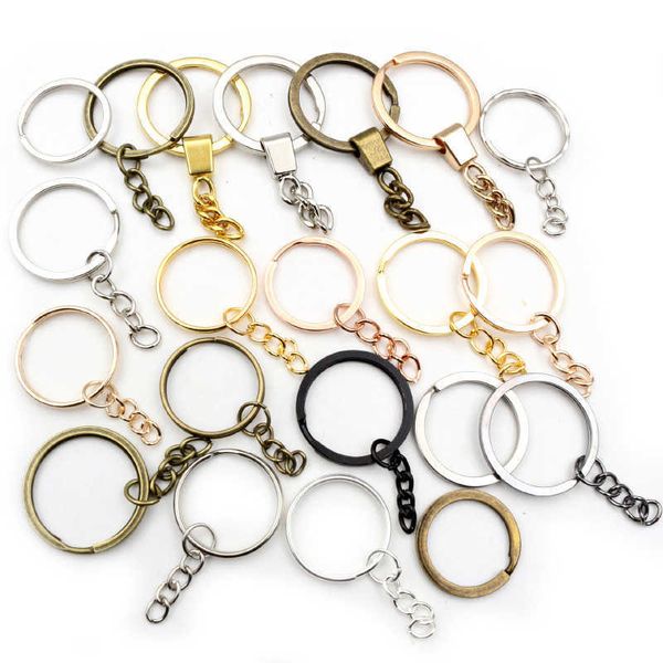 

key rings 10-20pcs 25mm 28mm 30mm rings keychain key ring chain multi-colors round diy jewelry making accessories findings aa230411, Slivery;golden