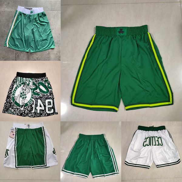 

boston''celtics''men throwback basketball shorts pocket, Black