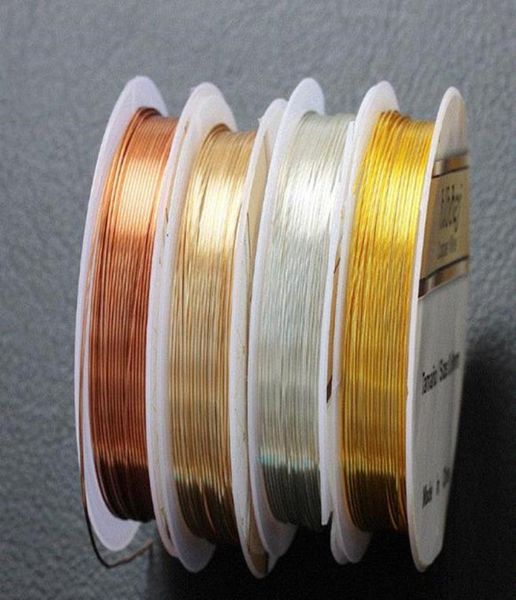 

031mm silvergoldrose gold copper wire for bracelet necklace diy colorfast beading wire jewelry cord string for craft making4642863, White;red