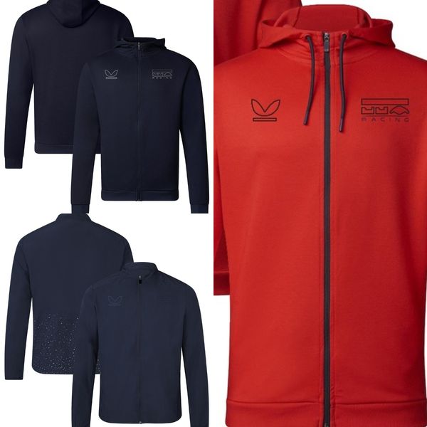 

f1 2023 team full zip hoodie jacket formula 1 red black men's windbreaker jacket autumn winter warm casual hooded softshell jacket