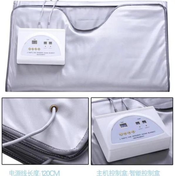 

new model 2 zone fir sauna far infrared body slimming sauna blanket heating therapy slim bag spa body detox machine6297698