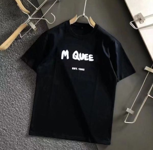 

designer mens t shirt men's tshirt embroidered badge womens designer mc queens mcqueens alexanders clothes mcqueen shirt size s/m//xl, White;black