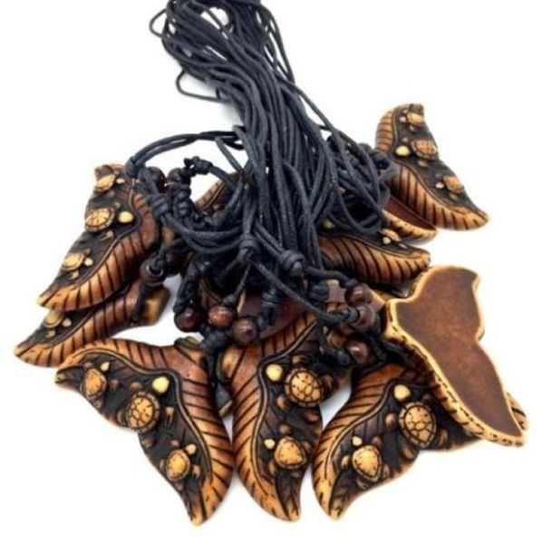 

whole 12pcs ethnic tribal imitation yak bone sharkwhale tail surfing turtles mermaid tails pendant necklace luckty gift mn5459685333, Silver