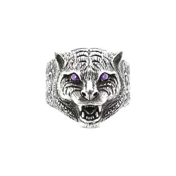

2023 band rings s925 real silver ring couple ring latest product ring tiger head personalized style fashion jewelry supply no box