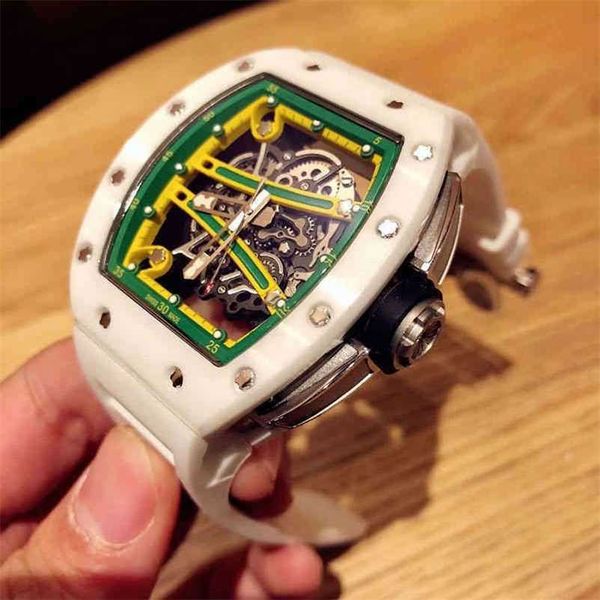 

designer luxury richa milles watch watch date luxury mens mechanics watch wristwatch wine barrel rm61-01 series full mechanical ceramic case