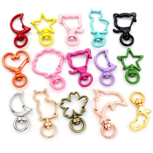 

key rings 10pcs/lot snap hook trigger clips buckles for keychain lobster clasp hooks for necklace key ring claspdiy making aa230411, Slivery;golden