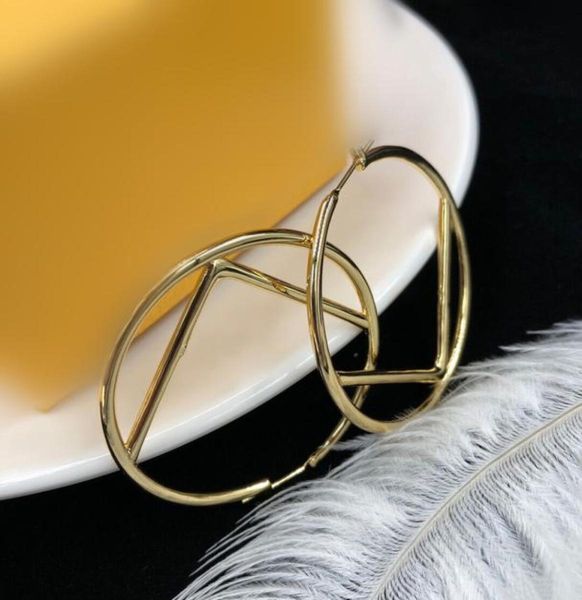 

designer earrings fashion gold hoop earrings for lady women party earring new wedding lovers gift engagement jewelry for bride9946432, Golden;silver