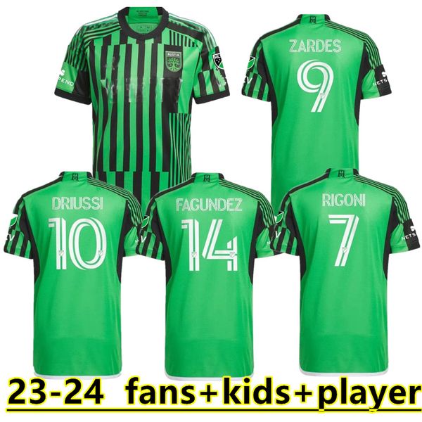 

mls 2023 austin fc soccer jersey home 23 24 fagundez rigoni zardes driussi pereira gallagher football shirts fans player version thailand qu, Black;yellow