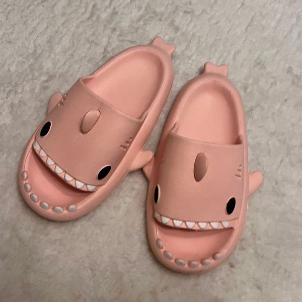 

shark summer children's slippers rainbow shoes kids toddler baby outdoor eva cartoon print cute flat heel children beach sandals, Black