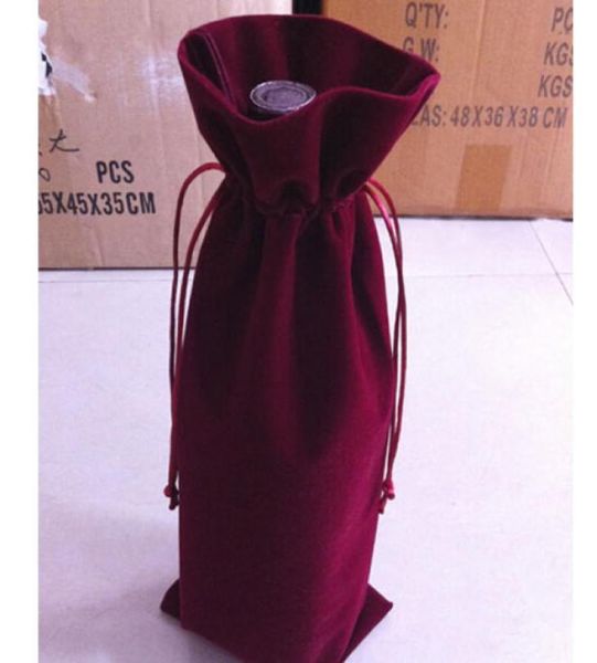 

wine bottle gift packaging bag 15x36cm 6 x 14 inch pack of 20 velvet drawstring pouch7646169, Pink;blue