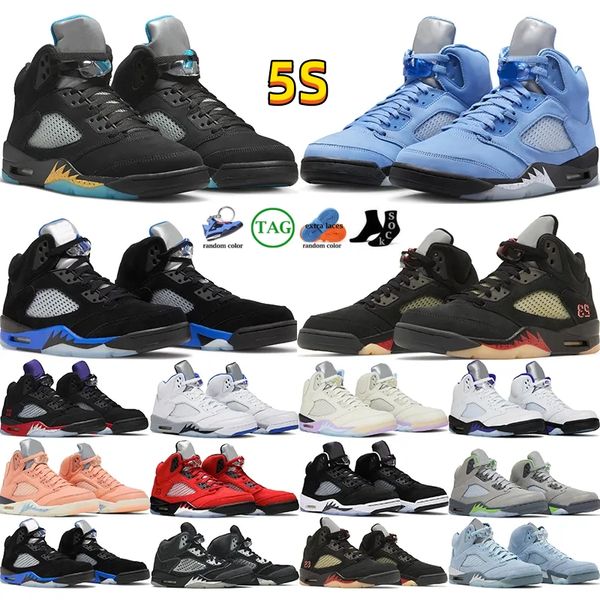 

unc men basketball shoes 5s oreo jumpman retro 5 aqua we the sail fire red concord racer blue mens trainers sports sneakers tennis with box