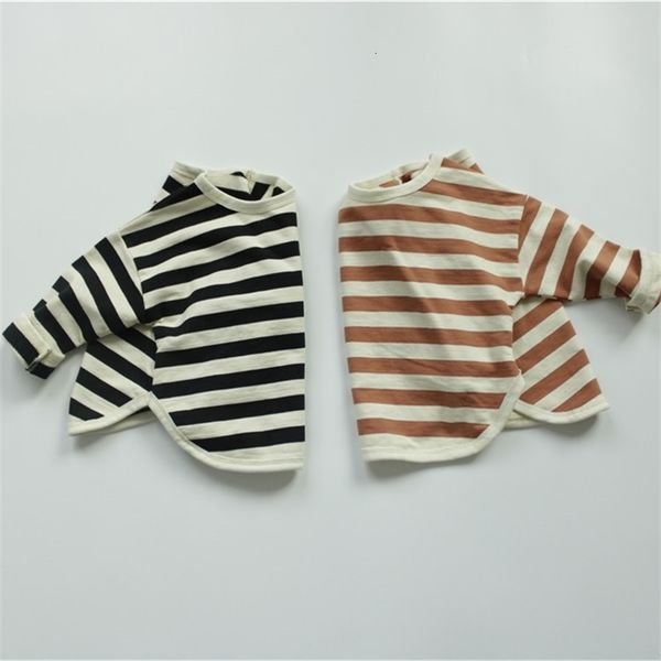 

t-shirts deer jonmi autumn winter preschool children's striped t-shirt korean loose long sleeve children's t-shirt 230412, Blue
