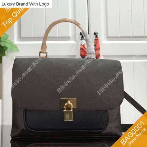 

bag handbags shoulder bags fashion messenger bags women hand canvas leather flap cross body shoulderbags m43959 lock soft b188 5a quality, Black