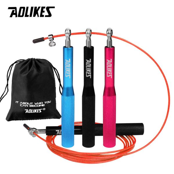 

jump ropes aolikes crossfit jump rope adjustable jumping rope training aluminum skipping rope fitness speed skip training boxing mma 230411