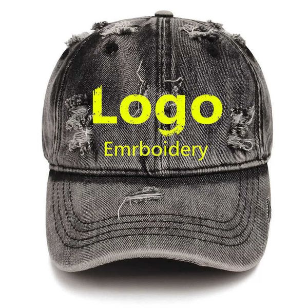 

ball caps vintage men sports hat custom distressed baseball cap embroidery denim dad hat women trucker hat gorros casquette p230412, Blue;gray