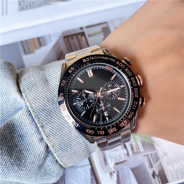 

multifunctional men's watch men's watch luxury watch outdoor waterproof timing quartz battery moon watch professional 007 clock ma, Slivery;brown
