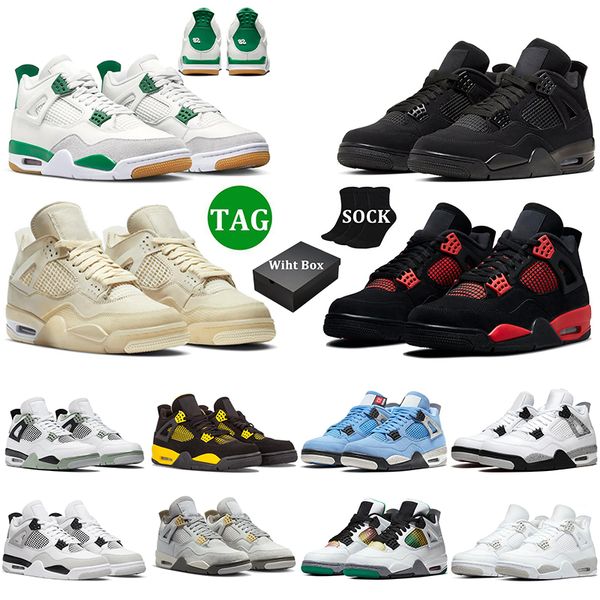 

jumpman 4 basketball shoes men women 4s military black cat pine green pn dust seafoam midnight navy red thunder lightning mens trainers spor