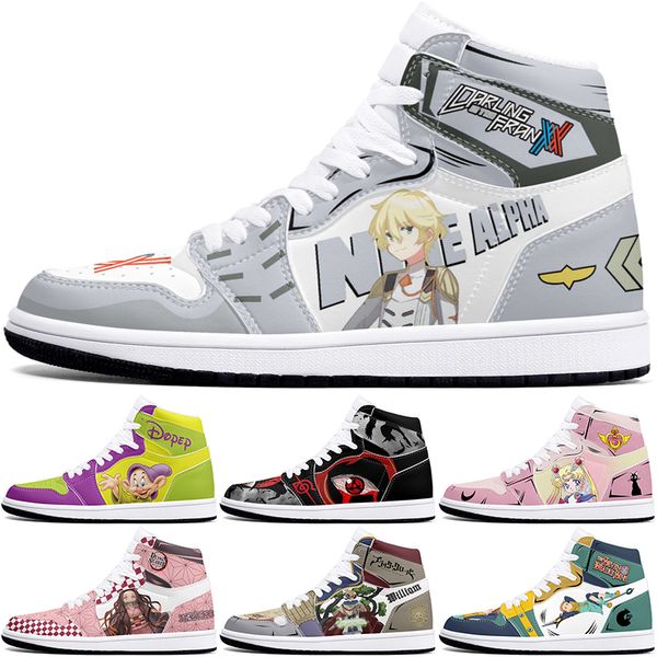 

New diy classics customized shoes sports basketball shoes 1s men women antiskid anime fashion cool customized figure sneakers 0001SWW1