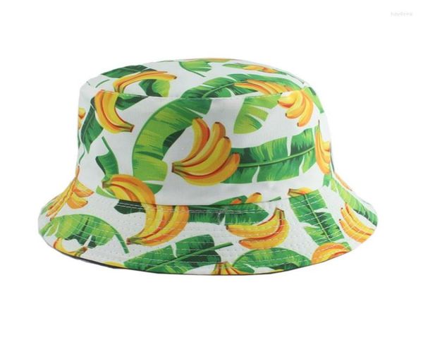 

berets panama bucket hat men women summer fishing cap banana grape strawberry print sun protection hip hop gorros fisherman6207371, Blue;gray
