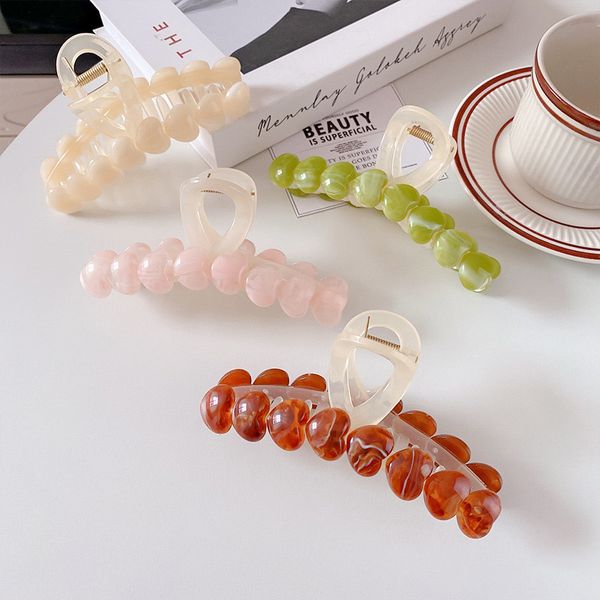

wholesale fashion heart hair pins 4 color large hair grips for women girls hairs updo makeup accessories, Black;brown