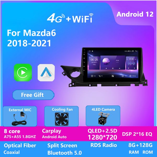 

dsp stereo video for mazda 6 2018-2021 android 13 car multimedia player head unit radio navigation