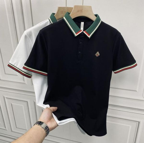 

pg310 white designer clothes men's polos summer slim short sleeve men polo shirt tee mens clothes, White;black