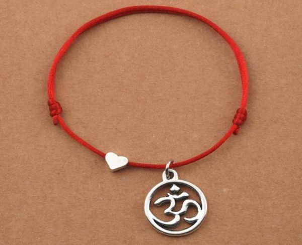 

20pcslots fashion animal birds love heart yoga om charm bracelets red cord rope jewelry for women men couple friendship gifts6786096, Golden;silver