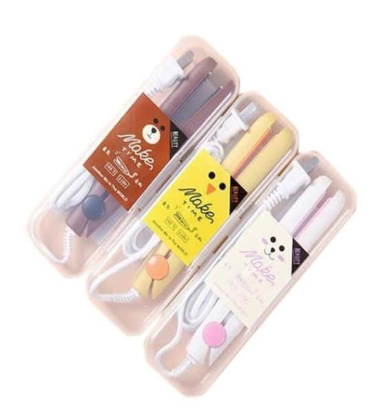 

mini ceramic electric hair straightener curling irons portable travel straightening irons flat irons professional hair styling as1709670, Black