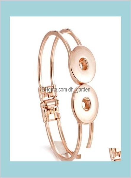 

charm bracelets drop delivery 2021 jewelry cuff bangle snap button bracelet interchangeable wom6r5539944, Golden;silver