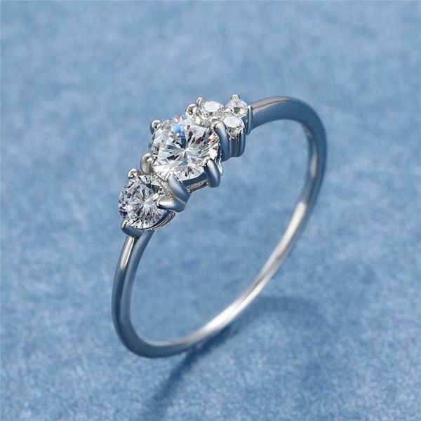 

band rings simple sterling silver party wedding ring romantic female small round zircon ring elegant promise engagement rings for women aa23