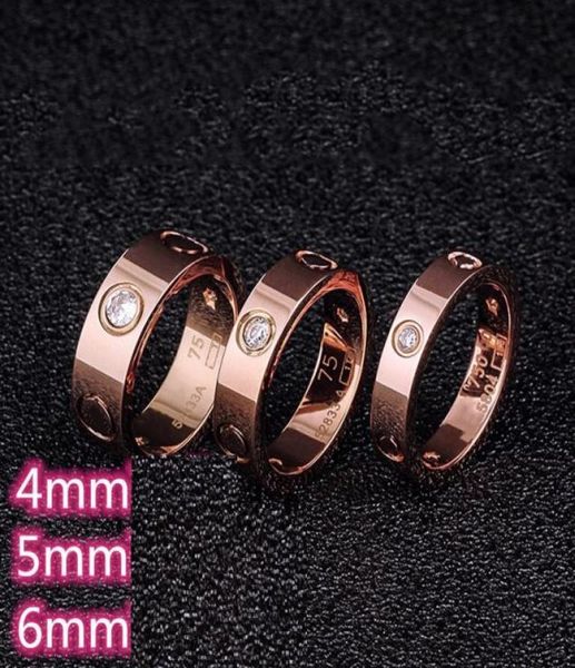 

18k gold love ring titanium steel wedding band brand rings for women men luxury silver rose wholes screw ring jewelry shi3254092