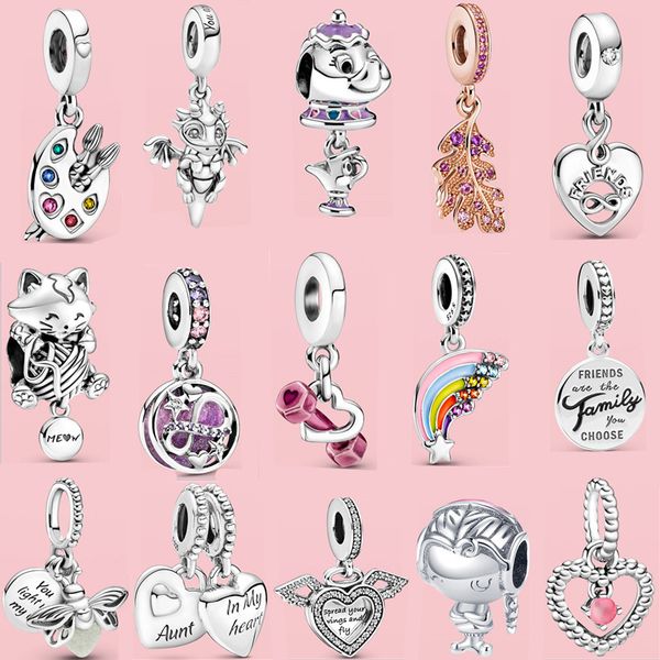 

925 sterling silver charms pendant rainbow firefly cute cat beads women fashion festival gift diy fit pandora bracelet designer jewelry with, Bronze;silver