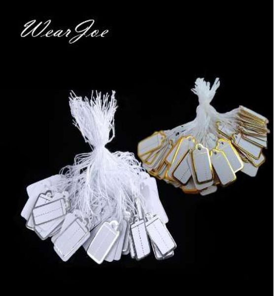 

100pcs jewelry string cord tags custom printing blank label gold silver display accessories jewellery2472218