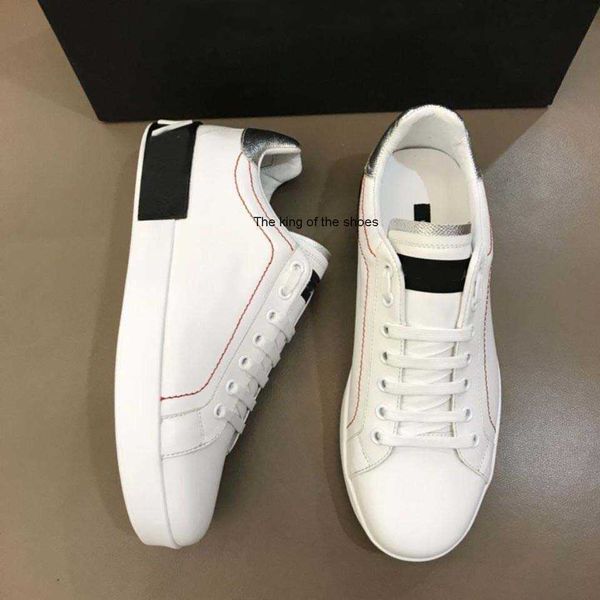 

dg.586222s women and mens casual shoes sneakers white leather portofinos comfort outdoor trainers men's casual walking eu35-46 box, Black