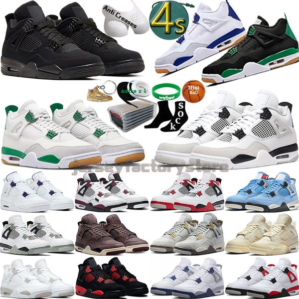 

4 mens basketball shoes for women 4s alternate military black cat canvas white oreo midnight navy university blue sapphire pine green wild t