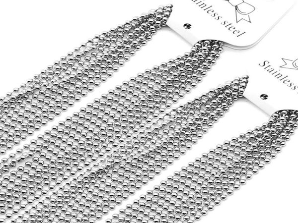 

316 stainless steel 24mm bead ball chains necklace gold and silver jewerly2467879