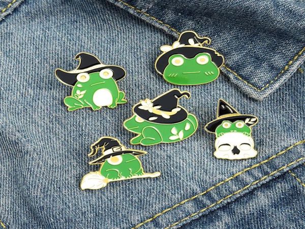 

green color frog student hat enamel brooches pin for women fashion dress coat shirt demin metal funny brooch pins badges promotion4568689, Gray