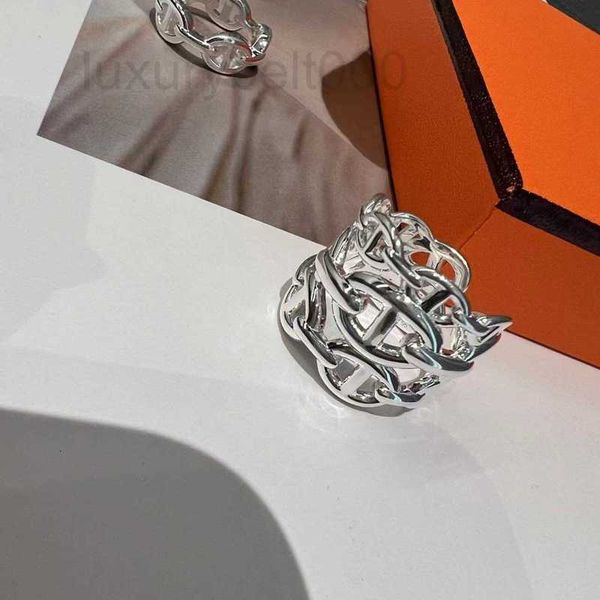

fashion designer rings for women hollowed out sterling silver 925 open chain ring