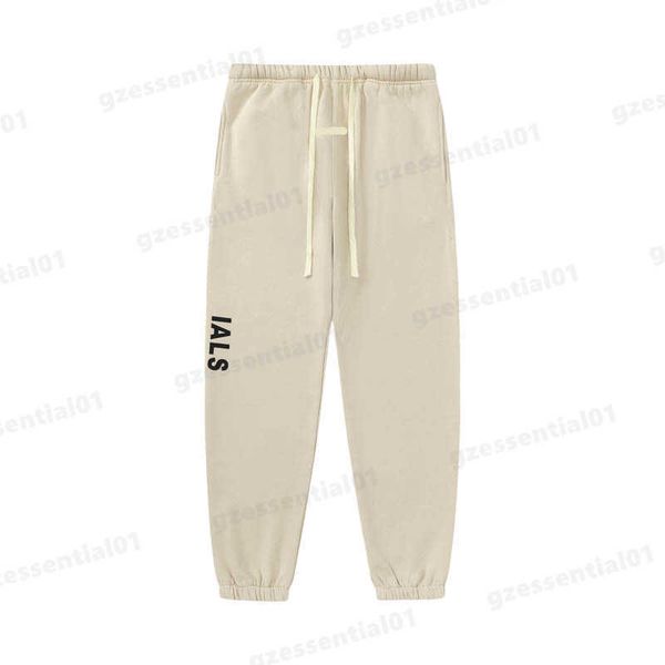 

fashion men streetwear pants solid color sweatpants side letter print hip-hop women joggers sportpants drawstring casual spring and, Black