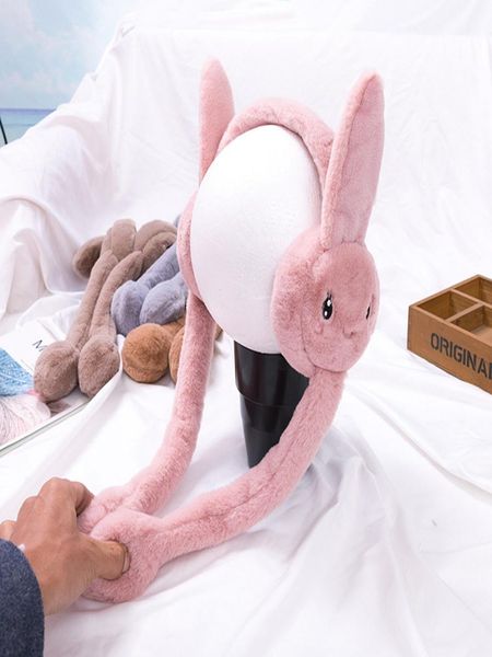 

rabbit earmuffs airbag ears moving lovely kids earmuffs winter ear protective warm cute rabbit headband 7 color hha10277935867, Slivery;white