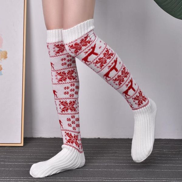 

christmas socks women039s long knitted stocking for girls ladies women winter knit sock thigh high over the knee stockings6927739, Pink;yellow